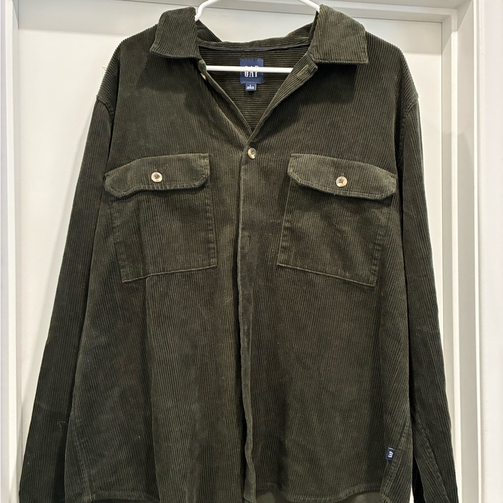 GAP Green Lightweight Corduroy Shirt Jacket